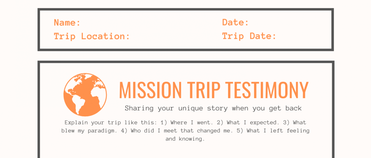 Sharing your Mission Trip Testimony